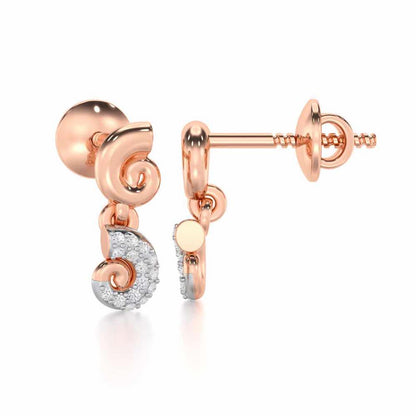 Shell Row Silver Earrings - Rose Gold - Image 4