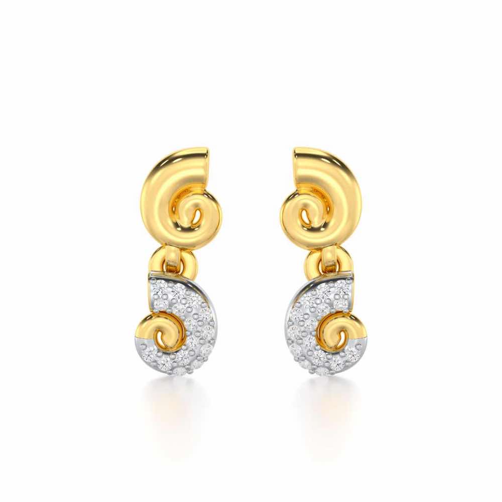 Shell Row Silver Earrings - Yellow Gold - Image 1