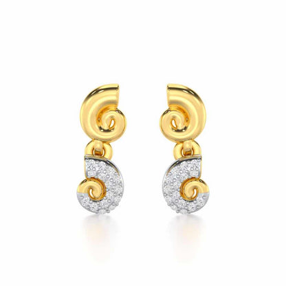 Shell Row Silver Earrings - Yellow Gold - Image 1