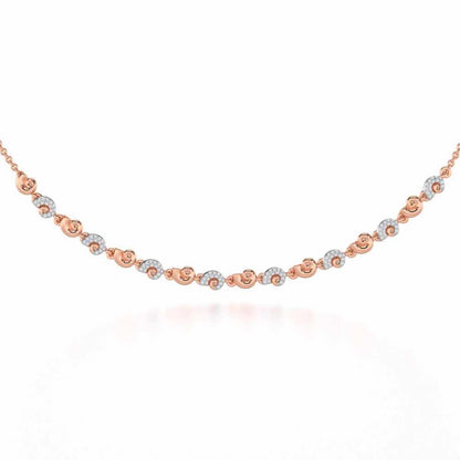 Shell Row Silver Necklace - Rose Gold - Image 1