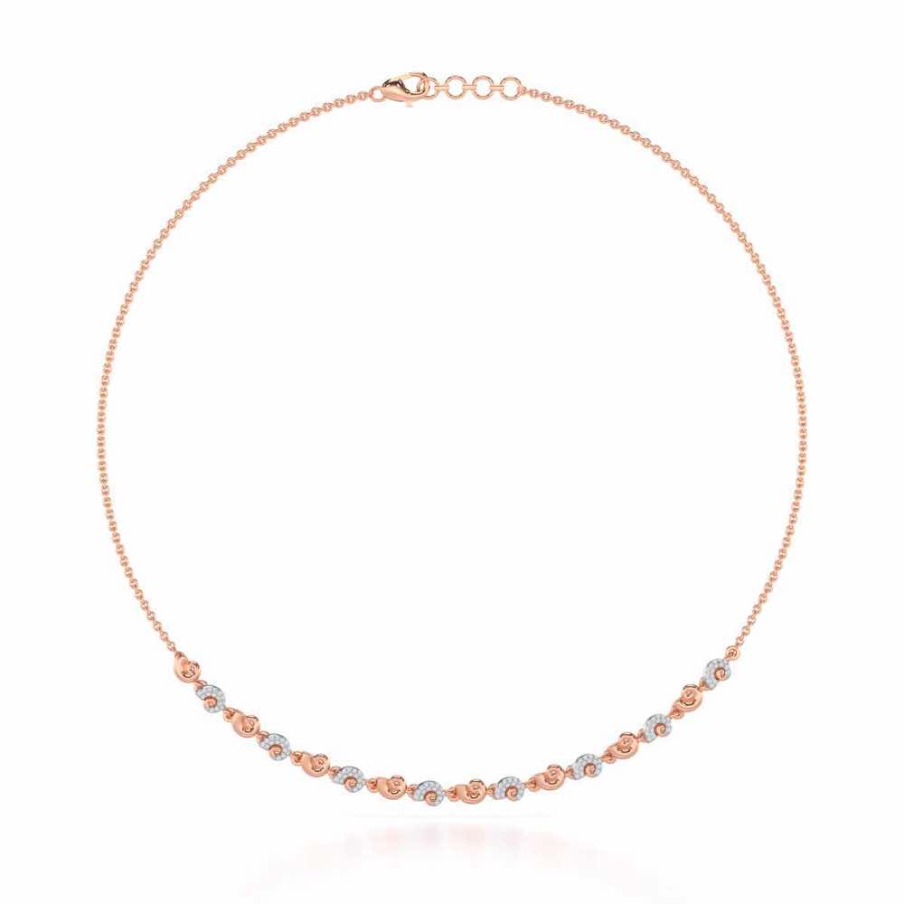 Shell Row Silver Necklace - Rose Gold - Image 2