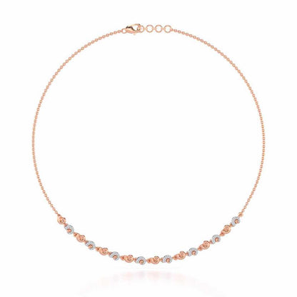 Shell Row Silver Necklace - Rose Gold - Image 2