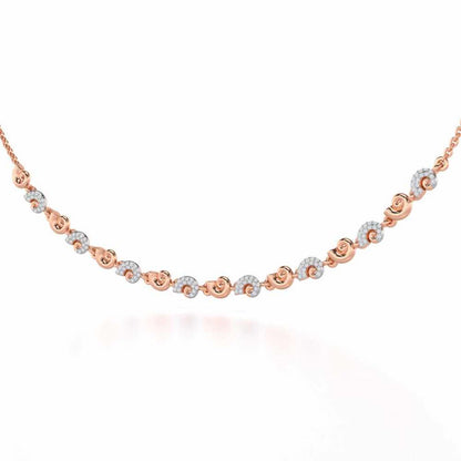 Shell Row Silver Necklace - Rose Gold - Image 3