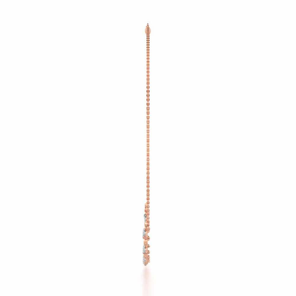 Shell Row Silver Necklace - Rose Gold - Image 4