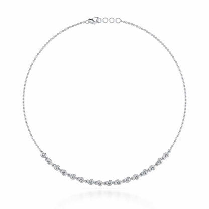 Shell Row Silver Necklace - White Gold - Image 2