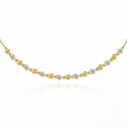 Shell Row Silver Necklace - Yellow Gold - Image 1