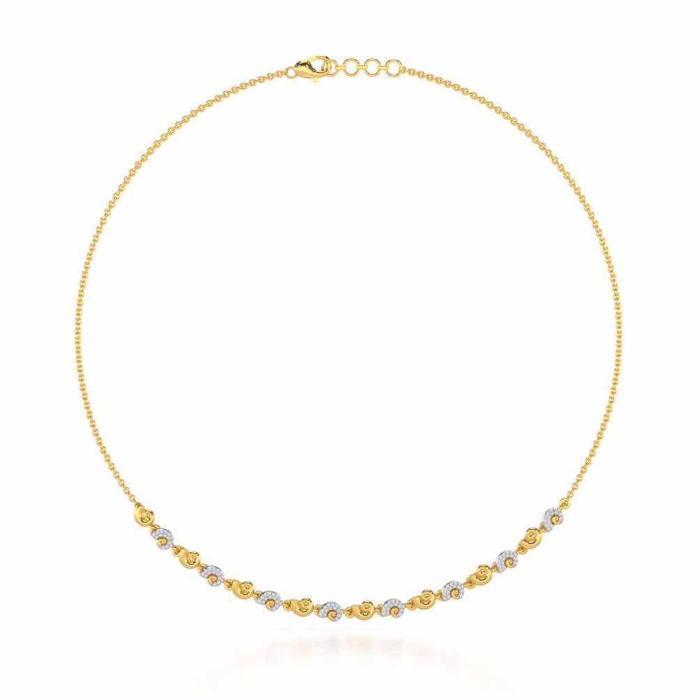 Shell Row Silver Necklace - Yellow Gold - Image 2