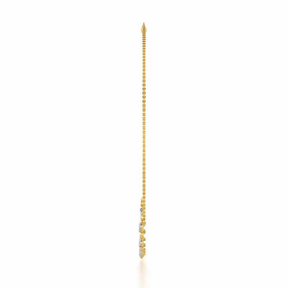Shell Row Silver Necklace - Yellow Gold - Image 4