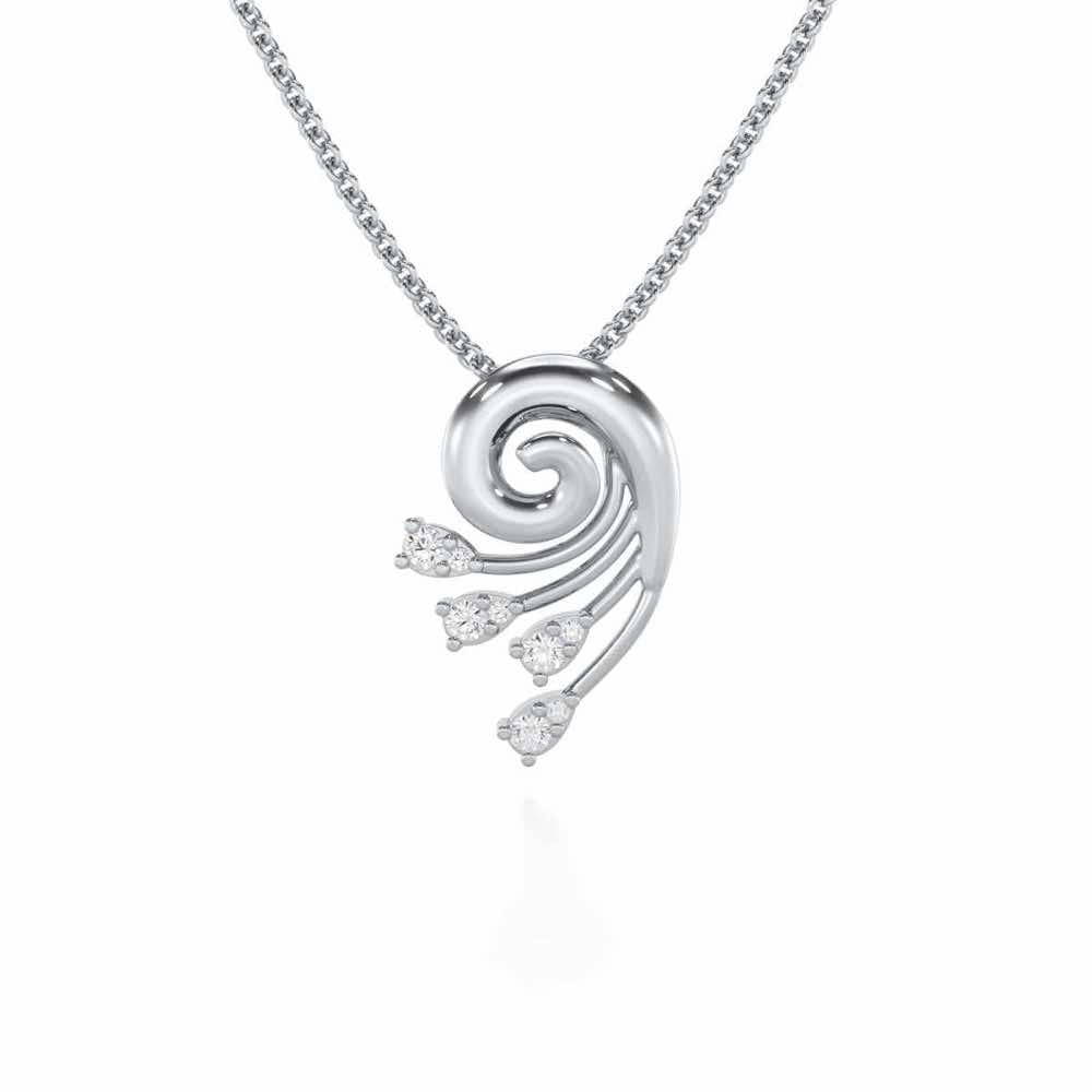 Shell Star Silver Pendant - White Gold - Image 1