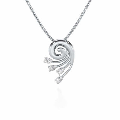 Shell Star Silver Pendant - White Gold - Image 1