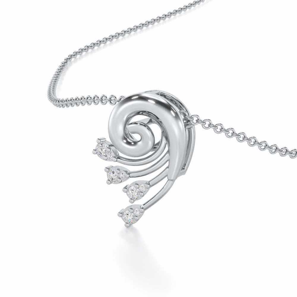 Shell Star Silver Pendant - White Gold - Image 2
