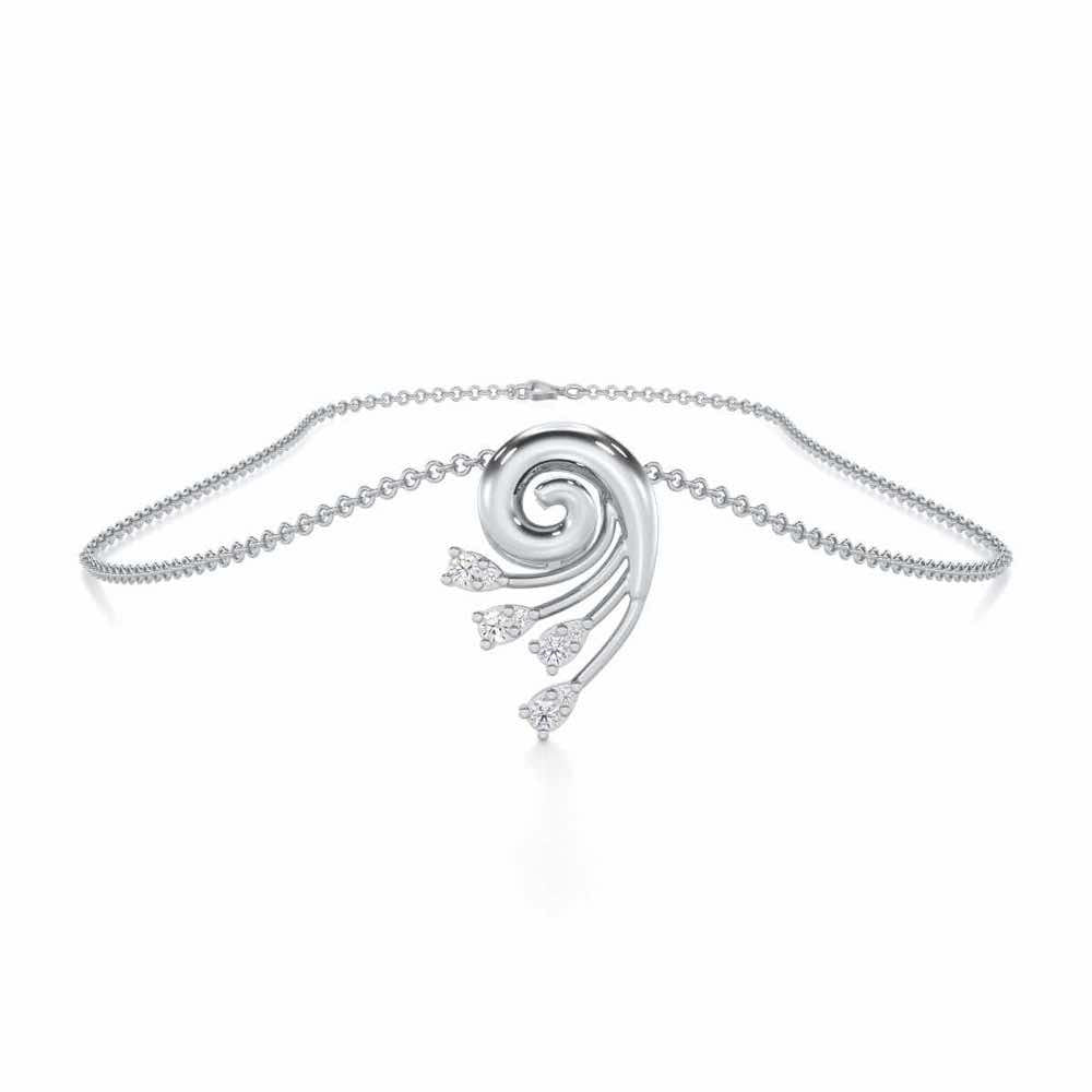 Shell Star Silver Pendant - White Gold - Image 3