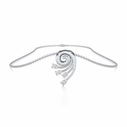Shell Star Silver Pendant - White Gold - Image 3