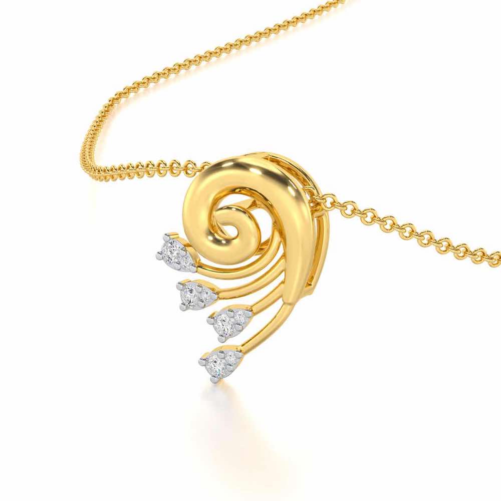 Shell Star Silver Pendant - Yellow Gold - Image 2