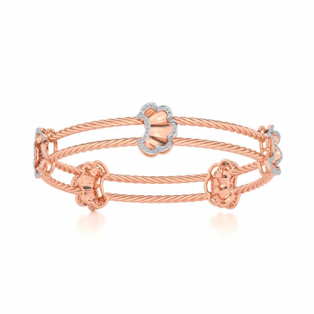 Shells Silver Bangles - Rose Gold - Image 4