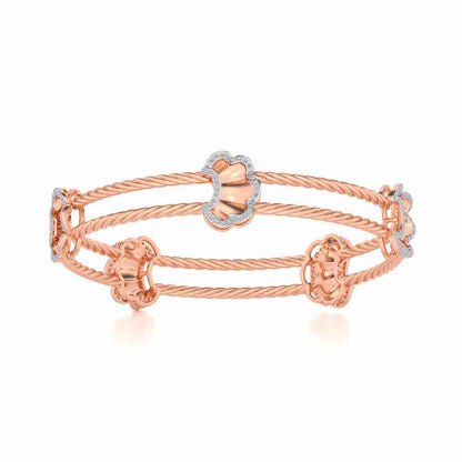 Shells Silver Bangles - Rose Gold - Image 4
