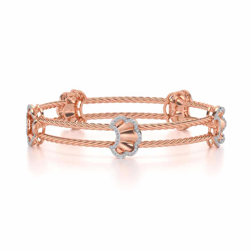 Shells Silver Bangles - Rose Gold - Image 5