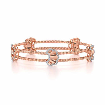 Shells Silver Bangles - Rose Gold - Image 5