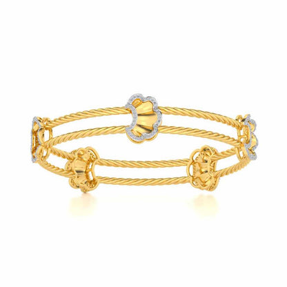 Shells Silver Bangles - Yellow Gold - Image 4