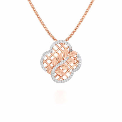 Shimmer Bloom Silver Pendant - Rose Gold - Image 1