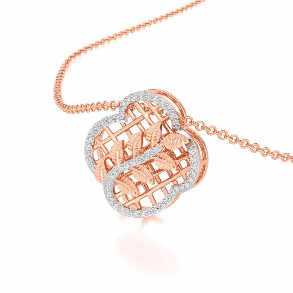 Shimmer Bloom Silver Pendant - Rose Gold - Image 2