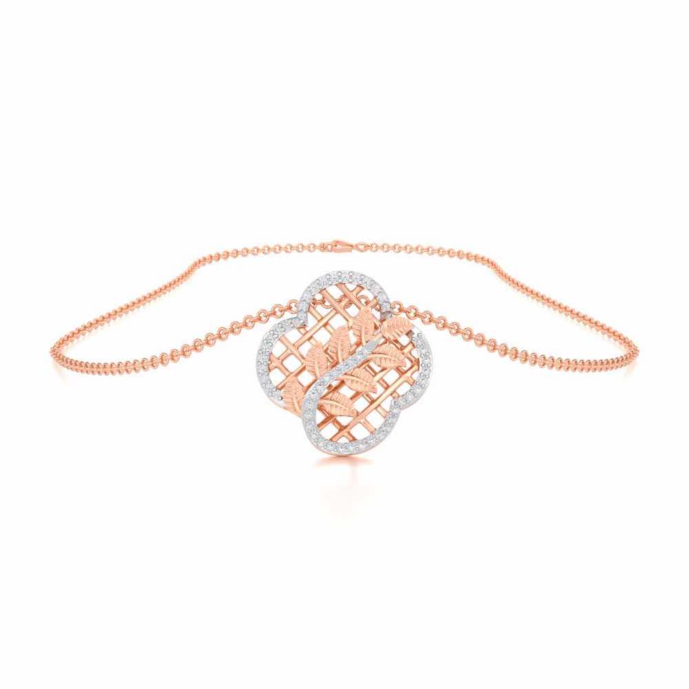 Shimmer Bloom Silver Pendant - Rose Gold - Image 3