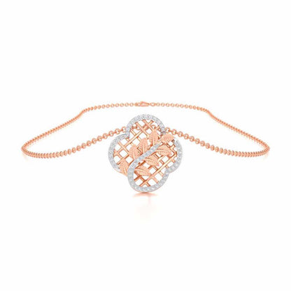 Shimmer Bloom Silver Pendant - Rose Gold - Image 3