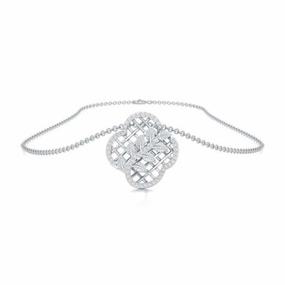 Shimmer Bloom Silver Pendant - White Gold - Image 3