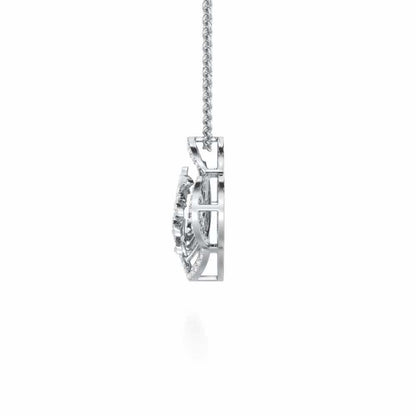Shimmer Bloom Silver Pendant - White Gold - Image 4