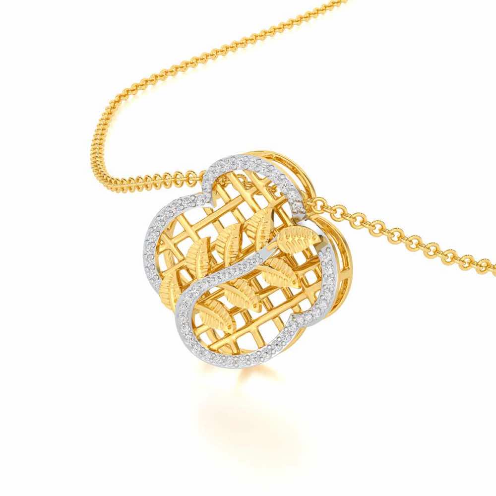 Shimmer Bloom Silver Pendant - Yellow Gold - Image 2