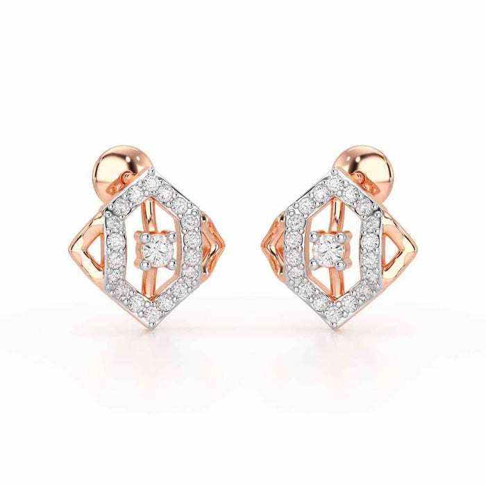Shimmer Combo Silver Earrings - Rose Gold - Image 1