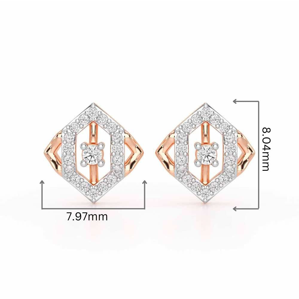 Shimmer Combo Silver Earrings - Rose Gold - Image 2