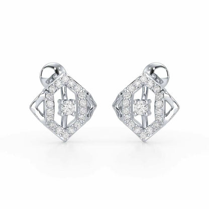 Shimmer Combo Silver Earrings - White Gold - Image 1