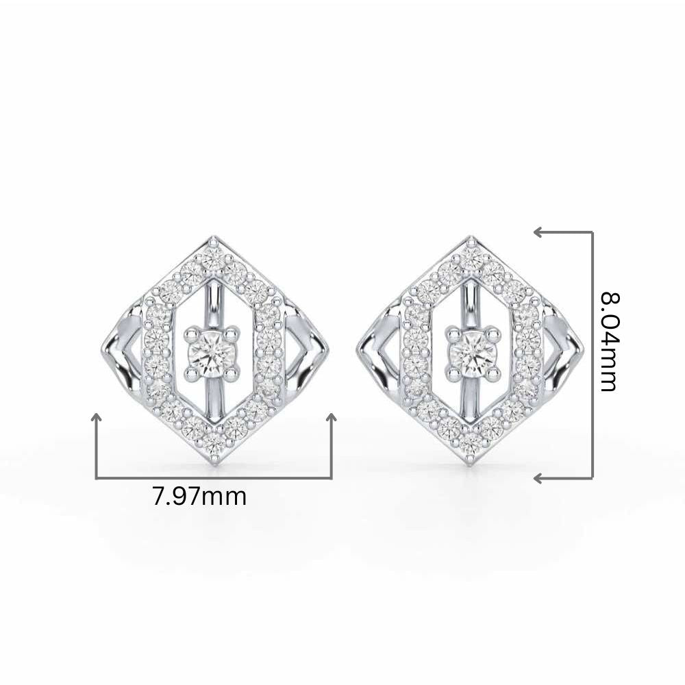 Shimmer Combo Silver Earrings - White Gold - Image 2