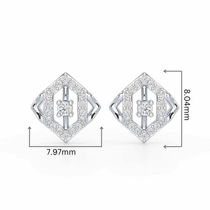Shimmer Combo Silver Earrings - White Gold - Image 2