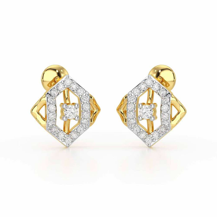 Shimmer Combo Silver Earrings - Yellow Gold - Image 1