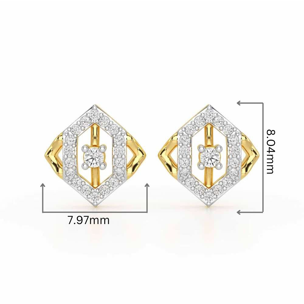 Shimmer Combo Silver Earrings - Yellow Gold - Image 2