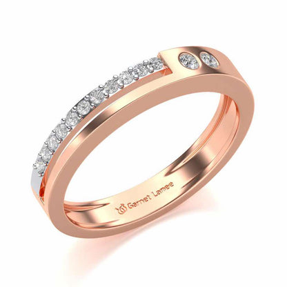 Shimmer Silver Band Ring - Rose Gold - Image 1