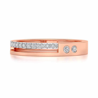Shimmer Silver Band Ring - Rose Gold - Image 4