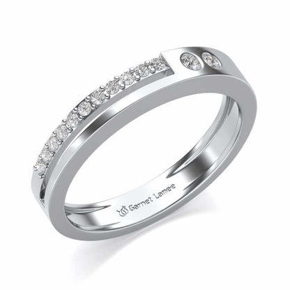 Shimmer Silver Band Ring - White Gold - Image 1