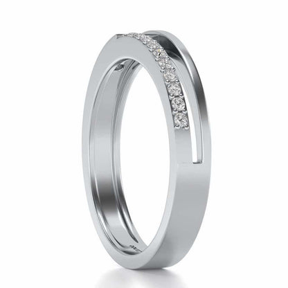 Shimmer Silver Band Ring - White Gold - Image 3