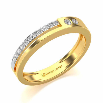 Shimmer Silver Band Ring - Yellow Gold - Image 1