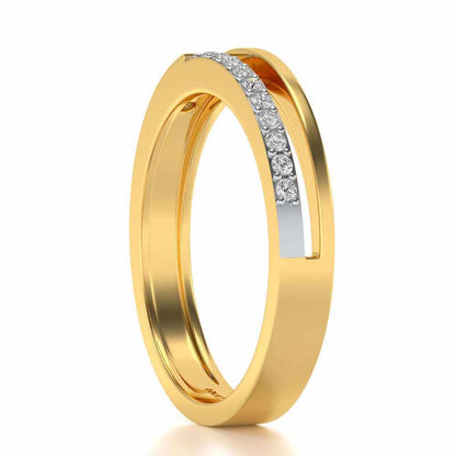 Shimmer Silver Band Ring - Yellow Gold - Image 3