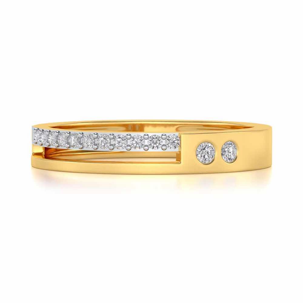 Shimmer Silver Band Ring - Yellow Gold - Image 4