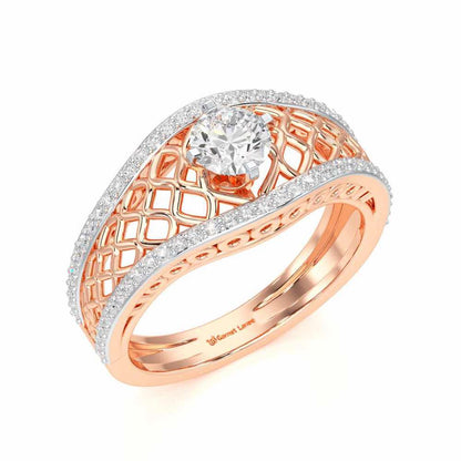 Shimmer Radiance Solitaire Ring - Rose Gold - Image 1