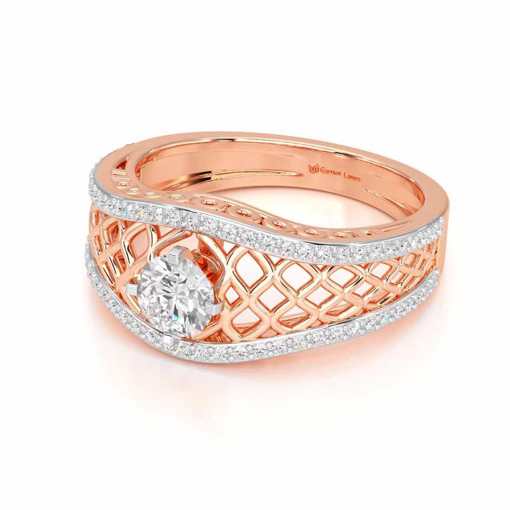 Shimmer Radiance Solitaire Ring - Rose Gold - Image 2