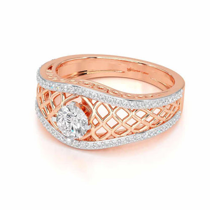 Shimmer Radiance Solitaire Ring - Rose Gold - Image 2