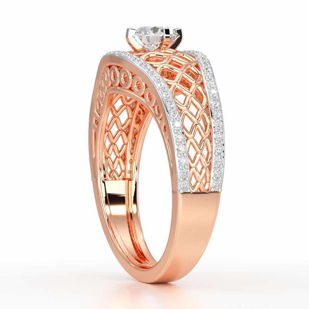 Shimmer Radiance Solitaire Ring - Rose Gold - Image 3