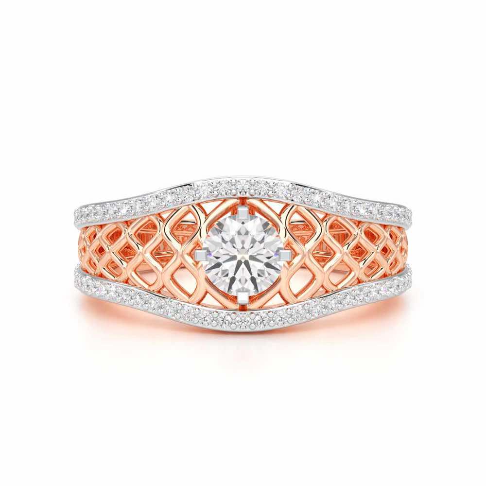 Shimmer Radiance Solitaire Ring - Rose Gold - Image 4