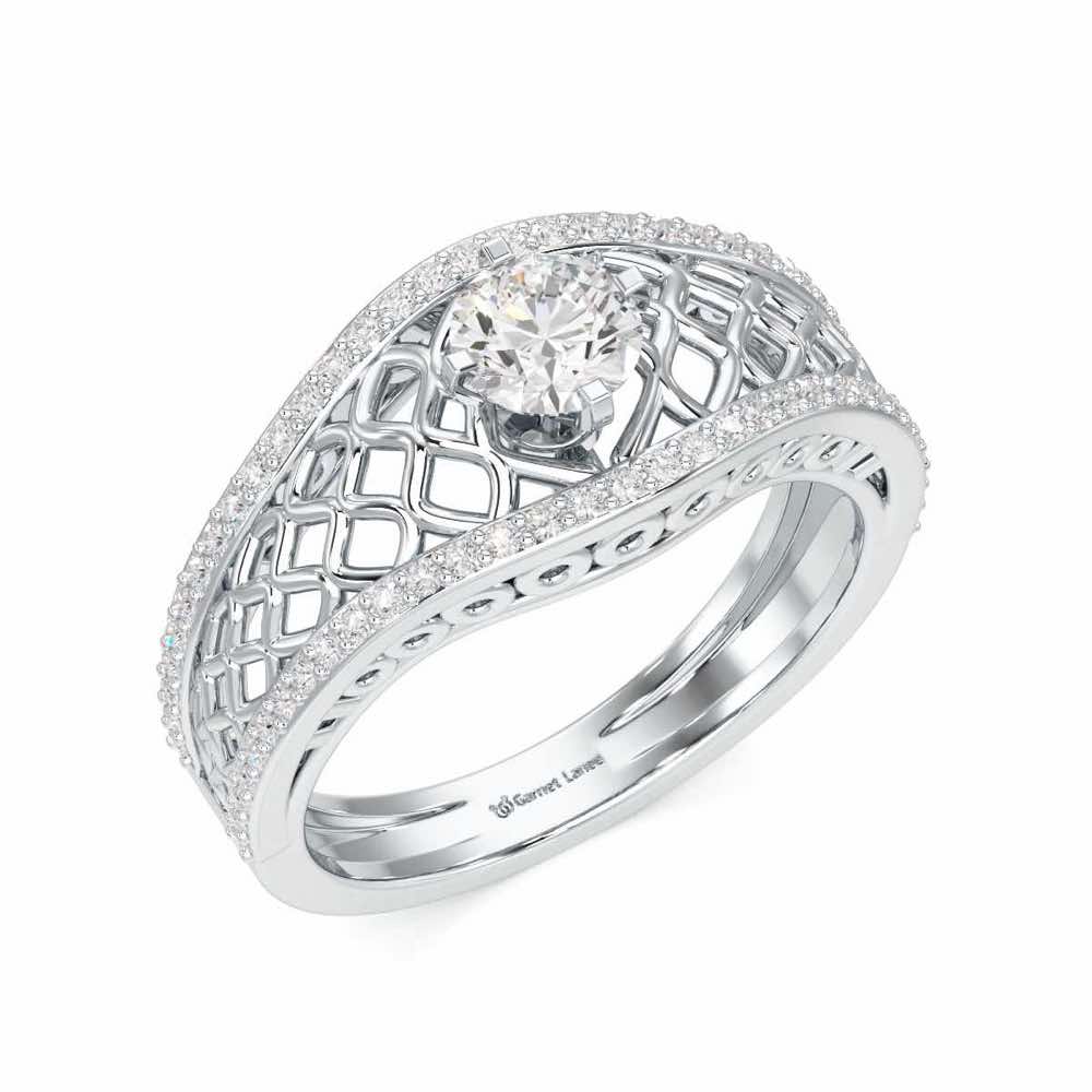Shimmer Radiance Solitaire Ring - White Gold - Image 1